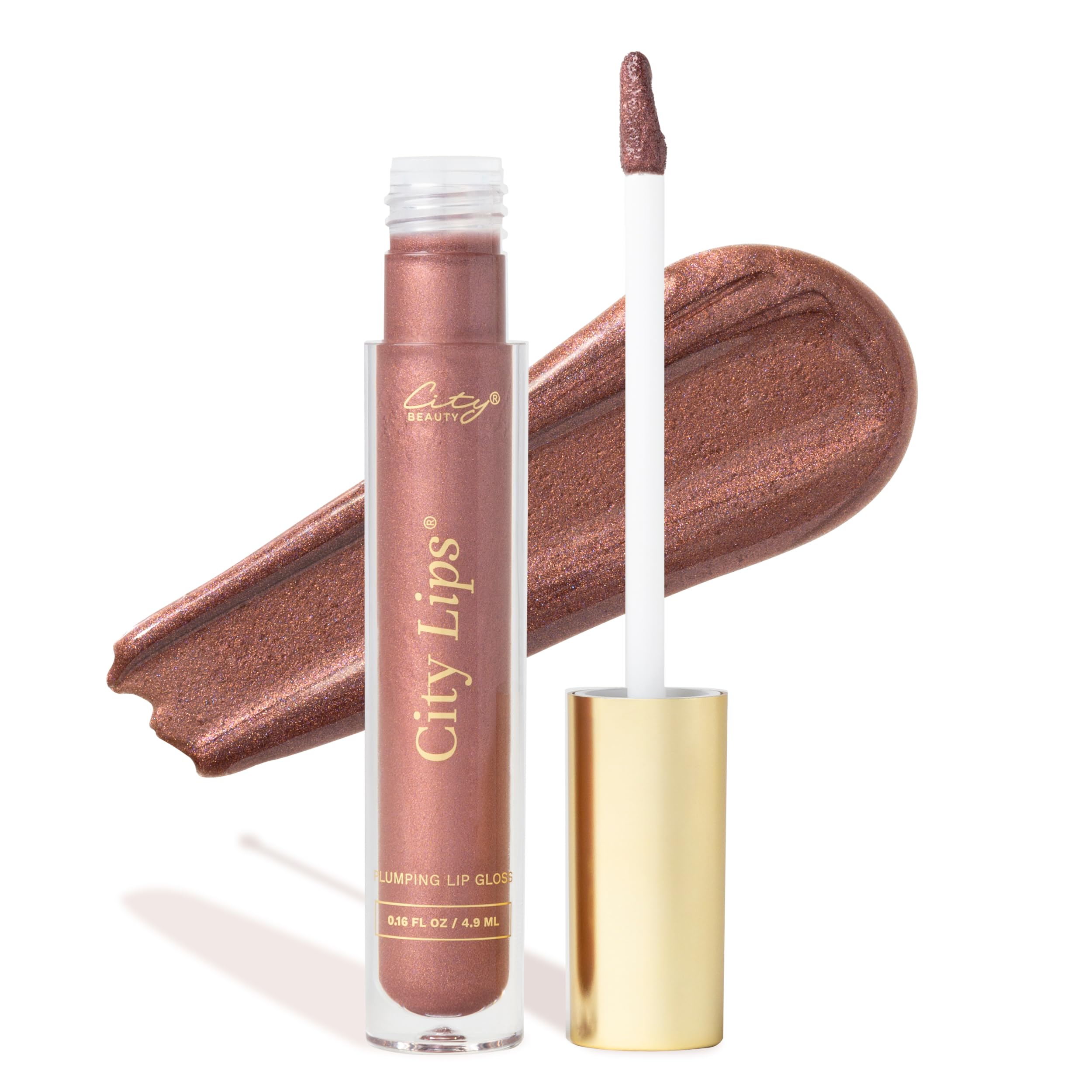 City Beauty City Lips Plum Springs gloss tube delivering high-shine plump look