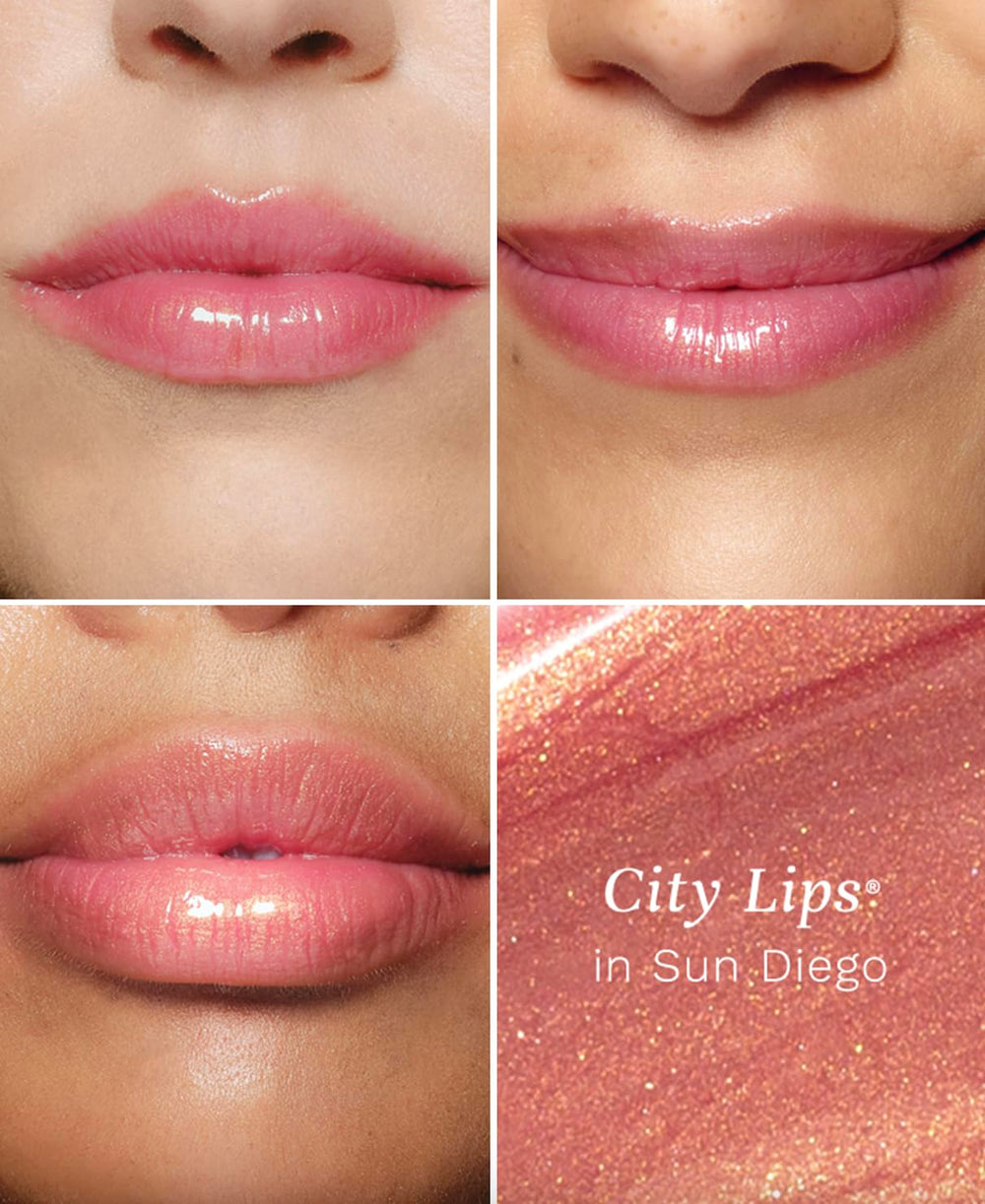 Close-up of City Lips Sun Diego tingling effect and glossy finish