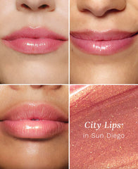 Close-up of City Lips Sun Diego tingling effect and glossy finish