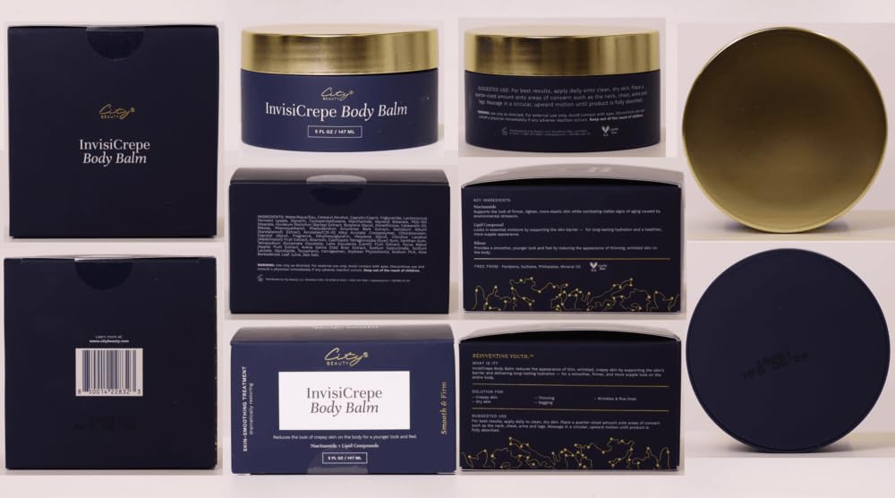 City Beauty InvisiCrepe Balm rich texture close-up display.