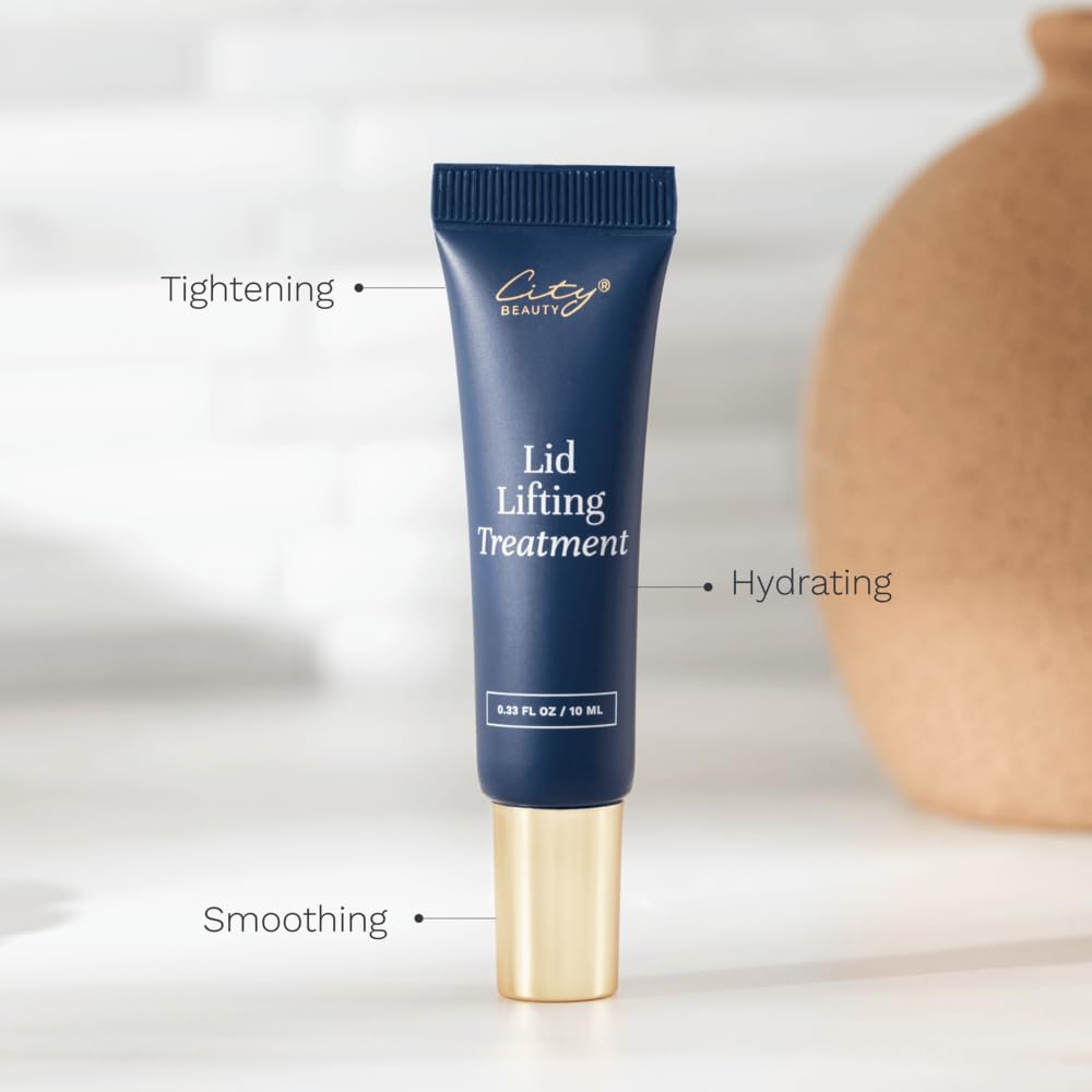 City Beauty Lid Lifting Formula daily routine scene with morning skincare setup.