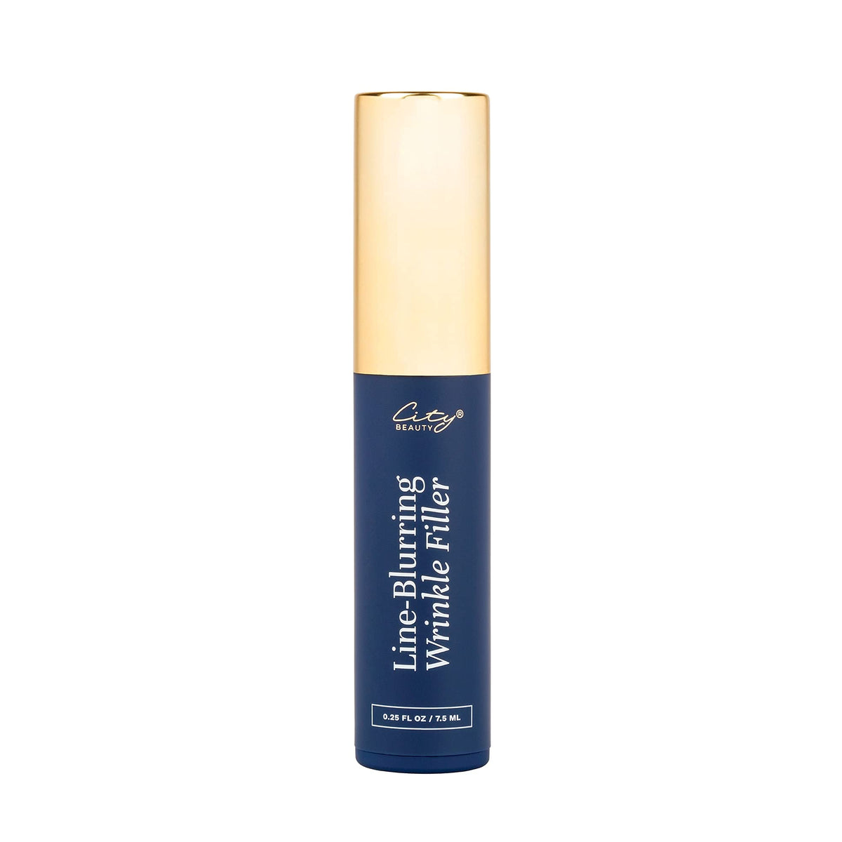 City Beauty Line-Blurring Wrinkle Filler bottle pump demonstrates quick spot treatment for wrinkles