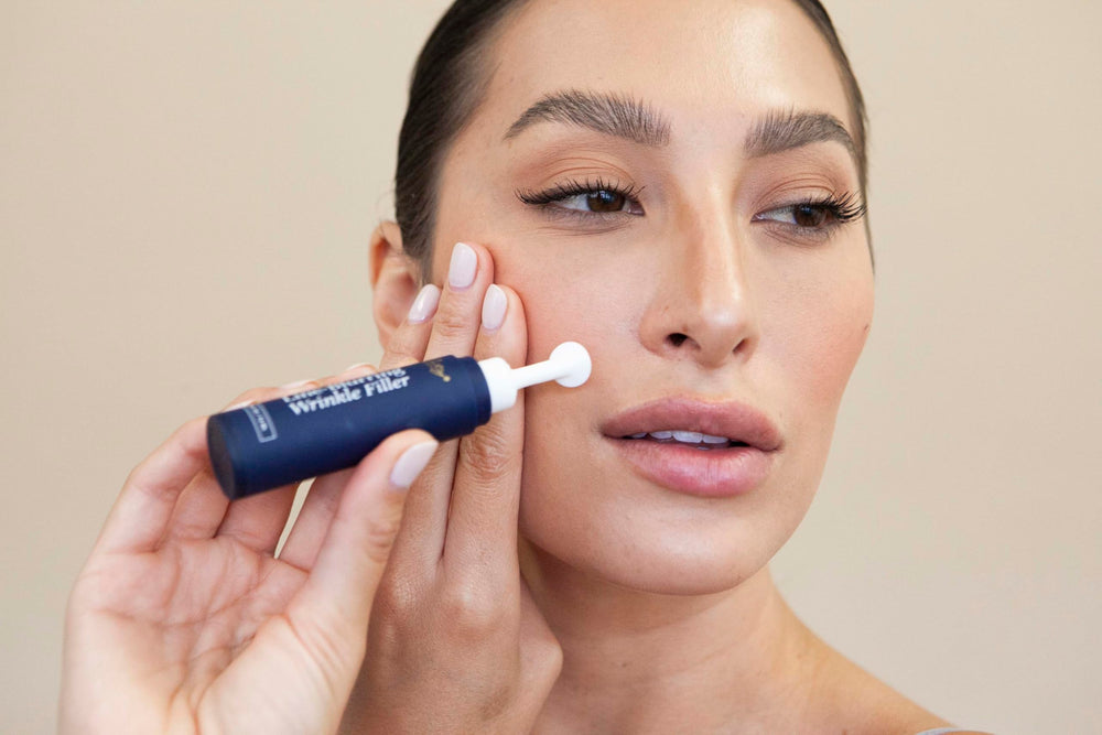 City Beauty Line-Blurring Wrinkle Filler neck application demonstrates firming around delicate areas
