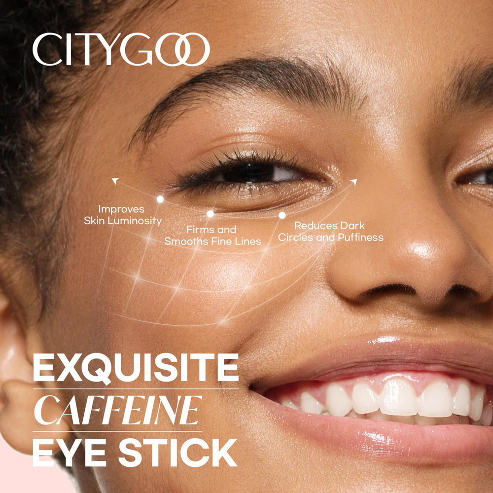 CITYGOO barra crema de ojos con cafeína para aplicación suave y rápida.