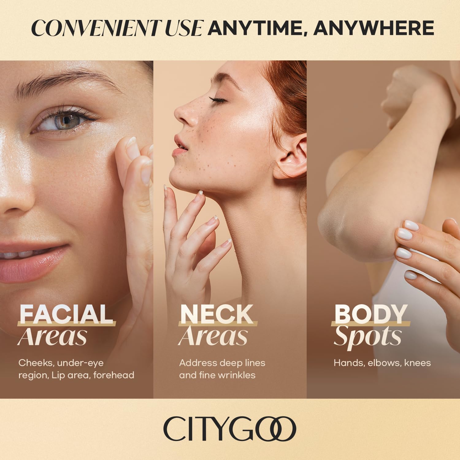 CITYGOO Retinol Eye Stick envase ergonómico para uso cómodo.