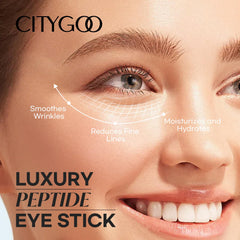 CityGOO Retinol Eye Stick application under-eye demonstrates precise, gentle glide.