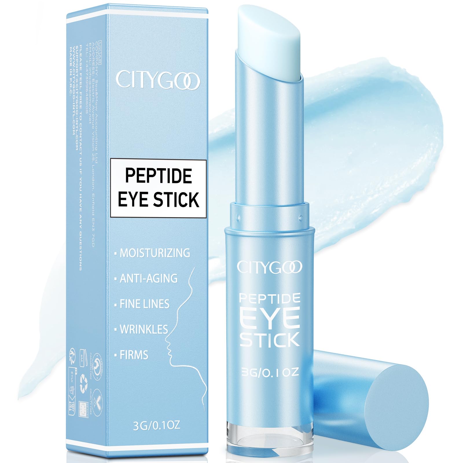 CityGOO Retinol Eye Stick packaging highlights portable design for quick daily use.