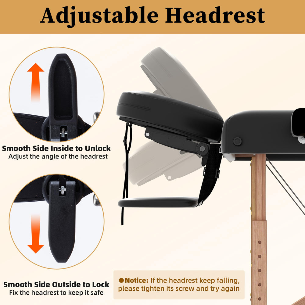 Civama massage table armrests showcase versatile positioning during treatments.