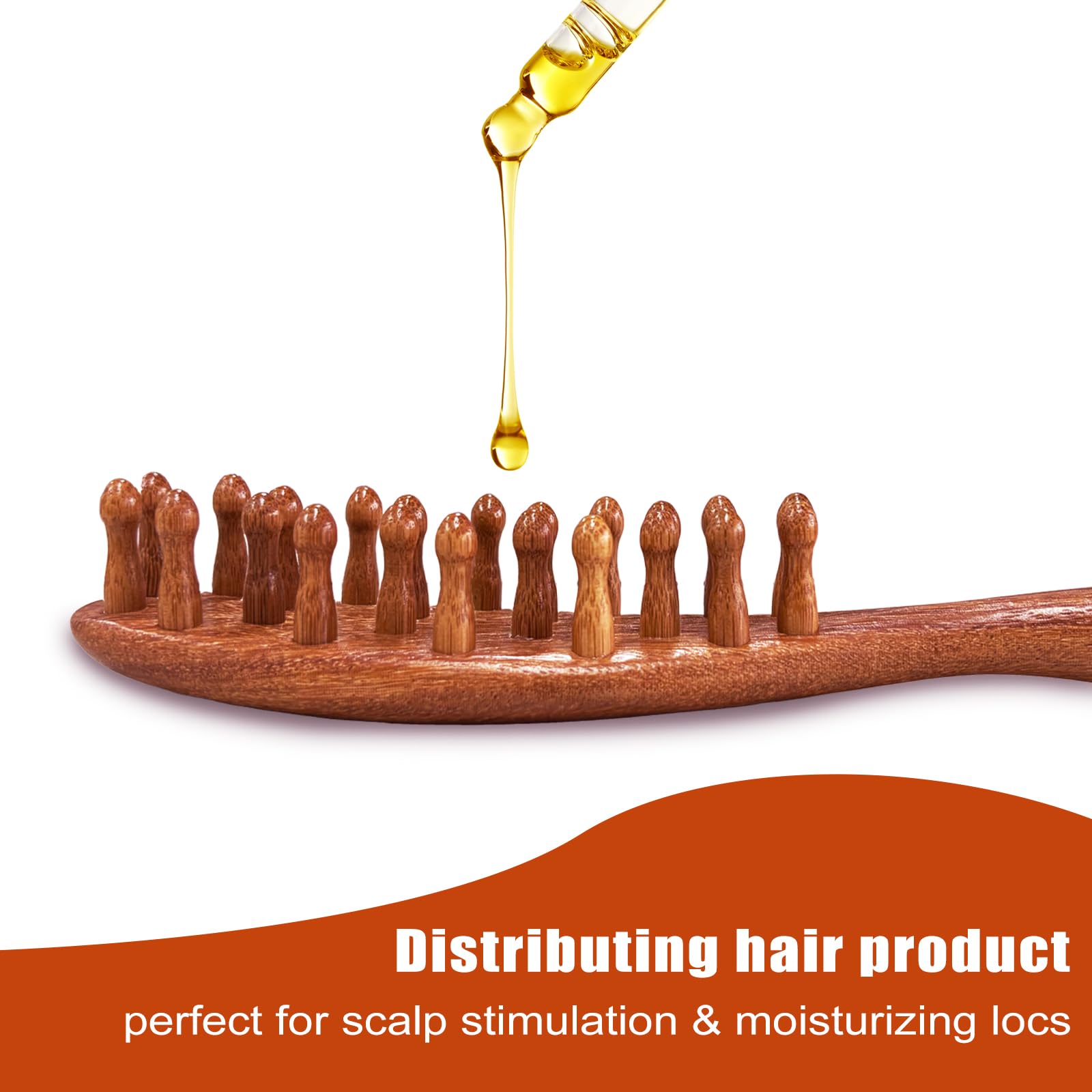 CIVEYA loc brush massages the scalp while distributing oils for better shine.