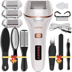 CIVYPRO electric foot scrubber white for smooth heels after a long day