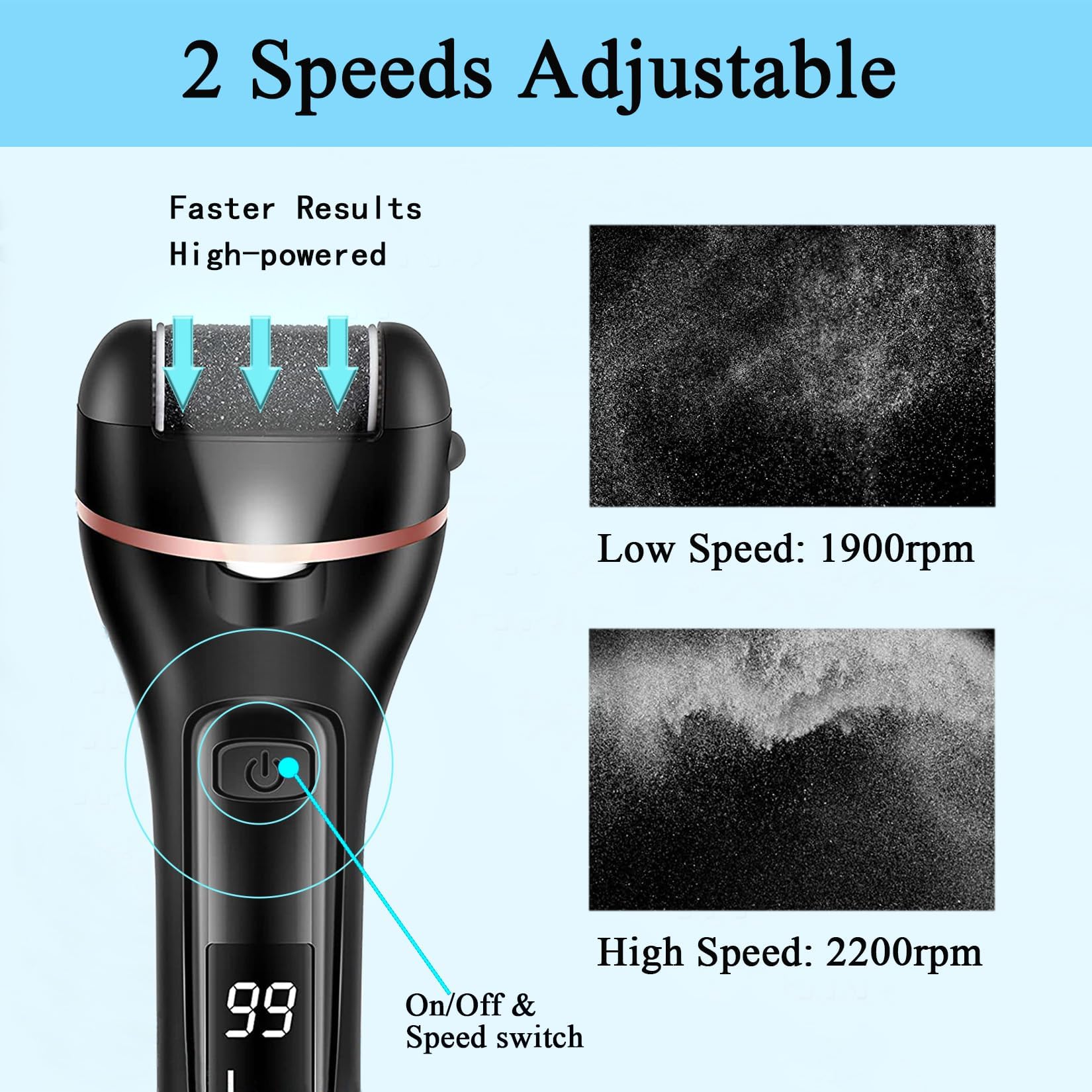 CIVYPRO foot scrubber in action on dry heels for smoother skin