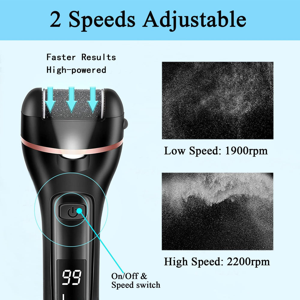 CIVYPRO foot scrubber in action on dry heels for smoother skin