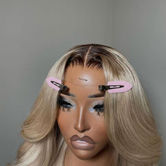 CIYOO 13x6 ombre ash blonde wig with bleached knots for realism.