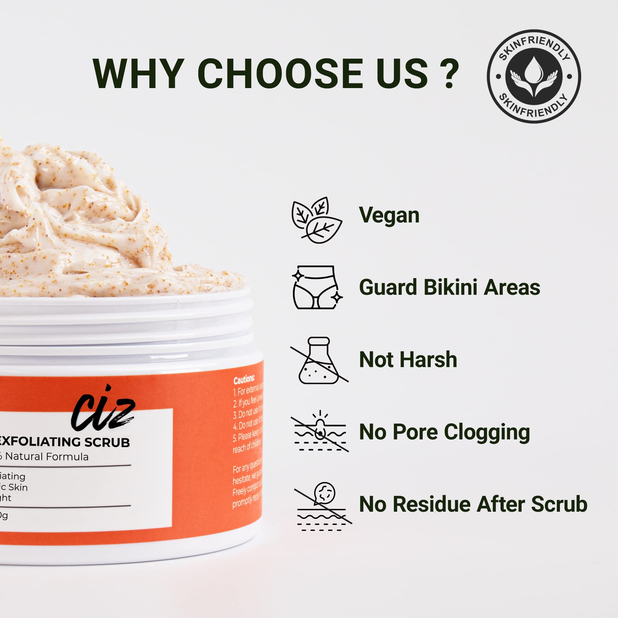 CIZ packaging emphasizes vegan, cruelty-free credentials for conscious care.