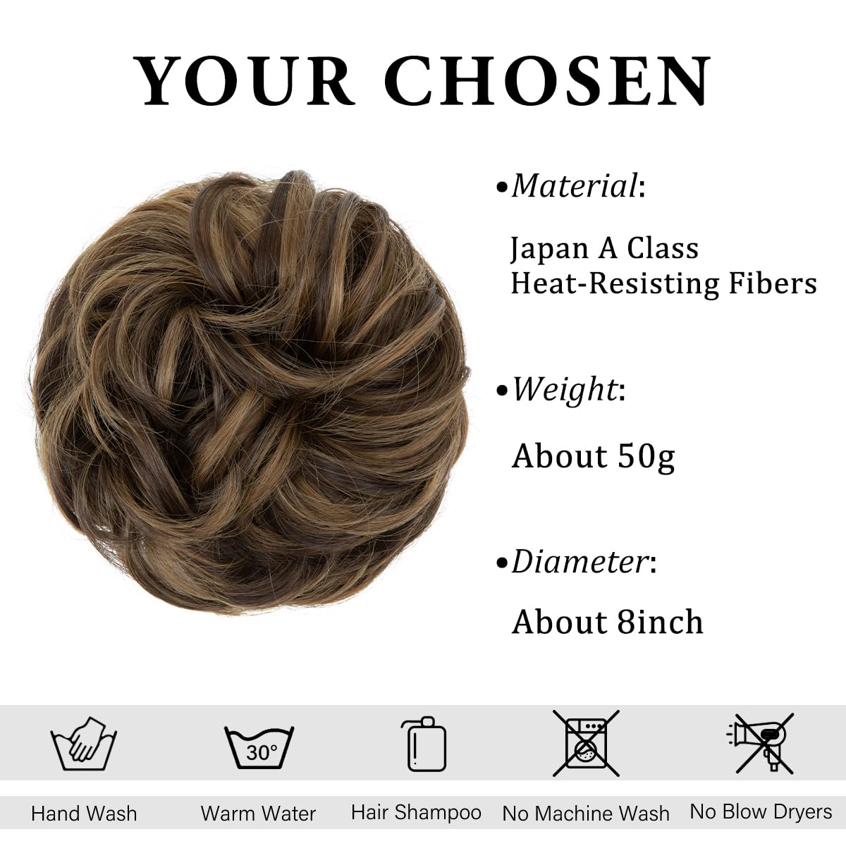 CJL HAIR large messy bun adjustable band secures bun or ponytail securely