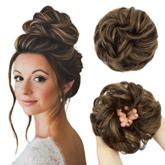 CJL HAIR large messy bun close-up showing volume and wavy texture for everyday wear