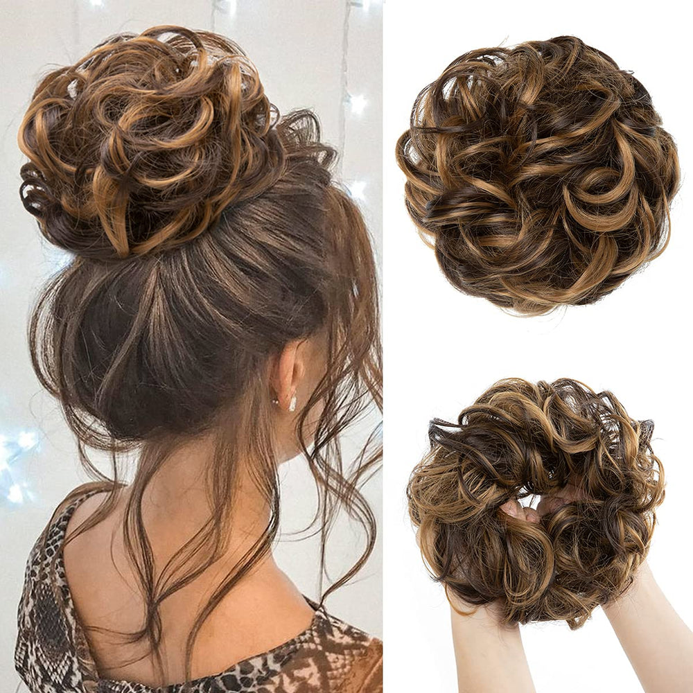 CJL HAIR large messy bun wavy style adds instant volume for everyday wear