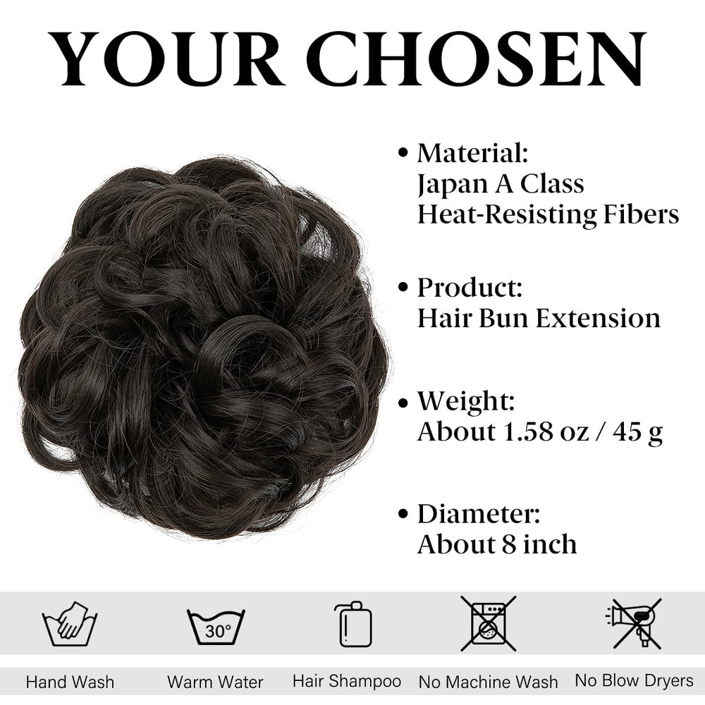 CJL HAIR wavy curly scrunchies bun adds texture for events
