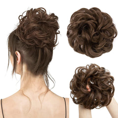 CJL HAIR large messy bun hair piece in bun focus for fast, polished everyday styling.