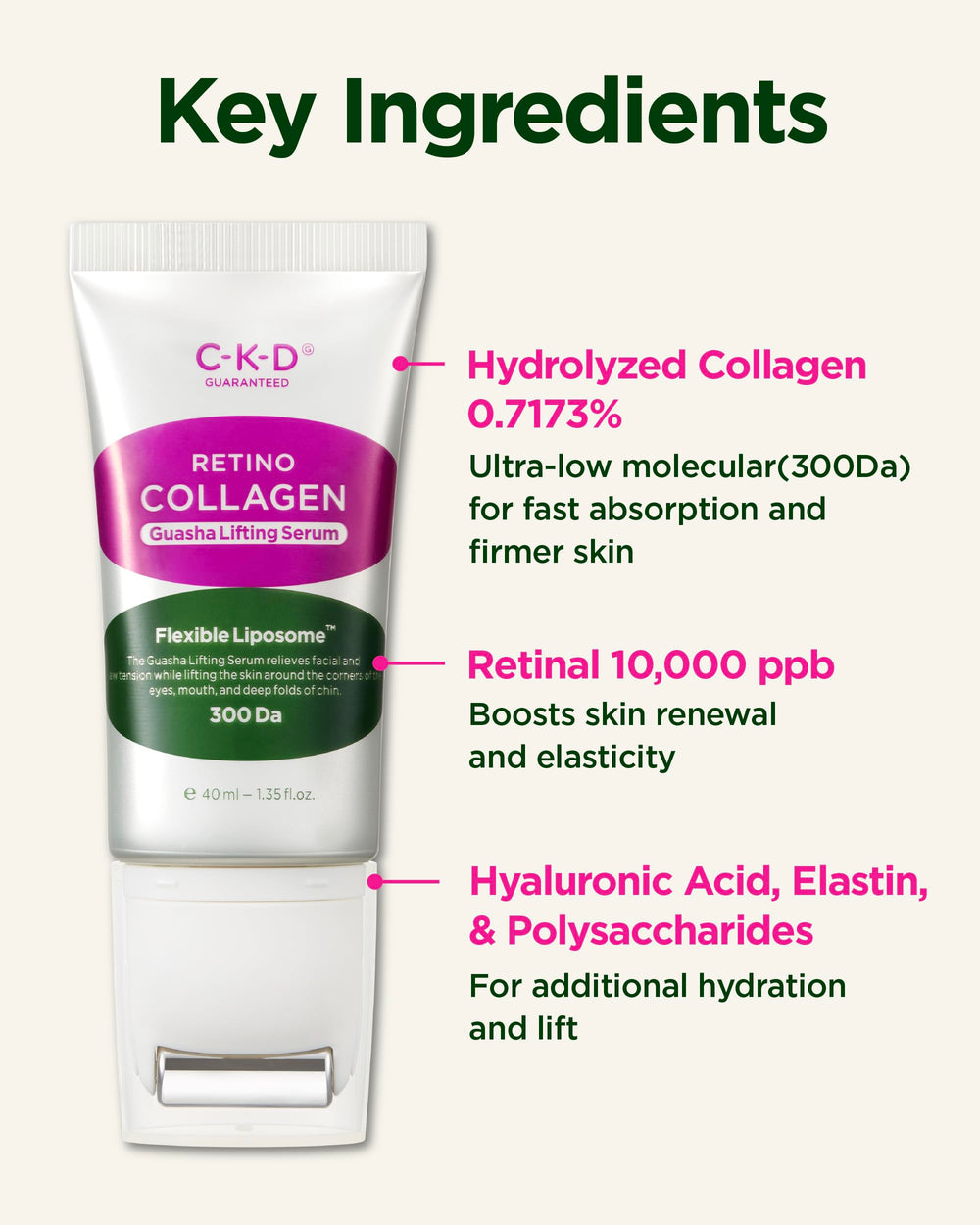 CKD Gua Sha Serum with hyaluronic hydration for dewy, nourished skin