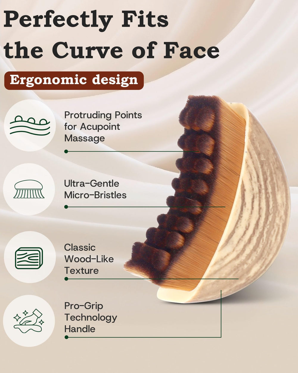 CKWZOQN lymphatic brush with ultra-soft bristles for gentle daily skin care