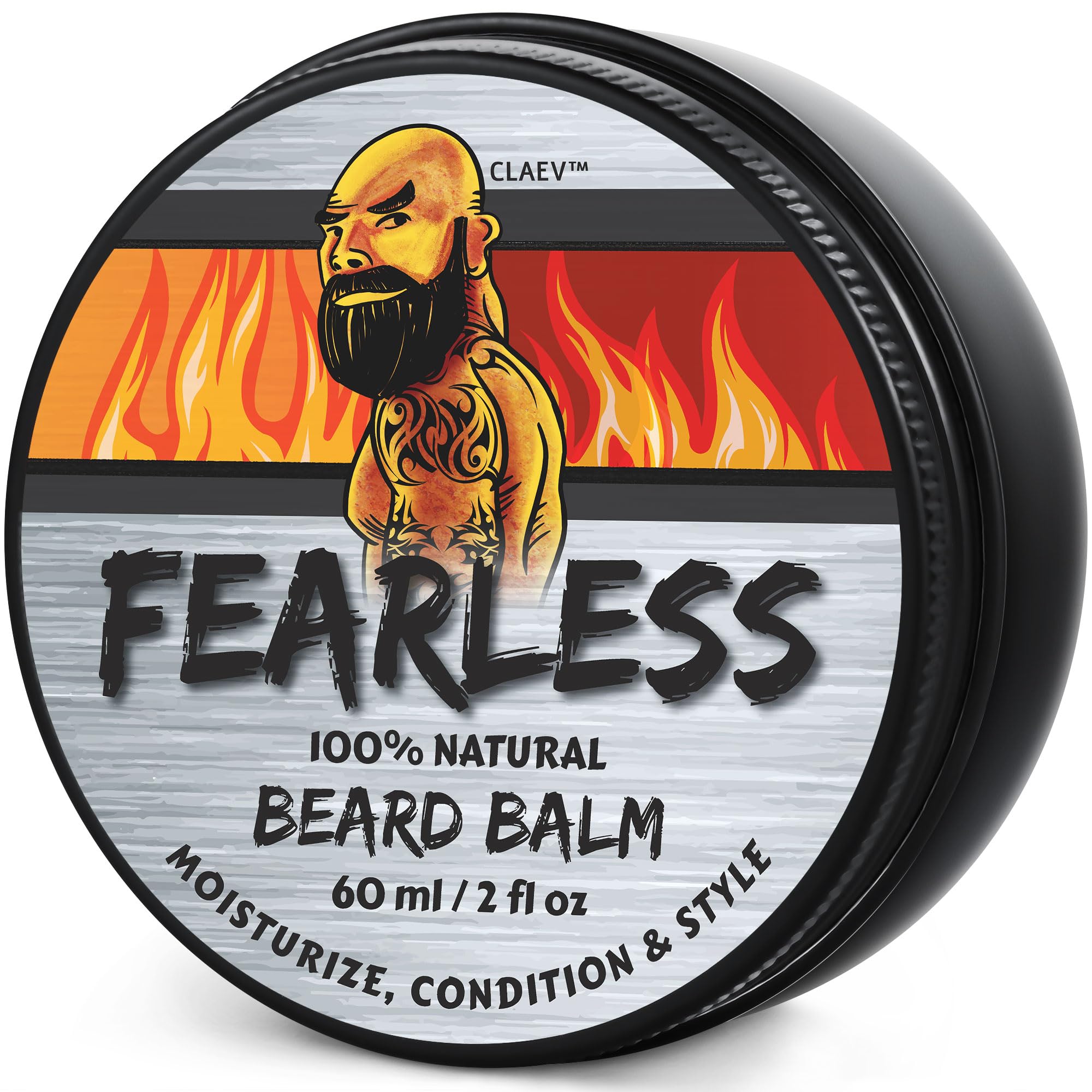 Claev Beard Balm 2oz packaging for on-the-go grooming.