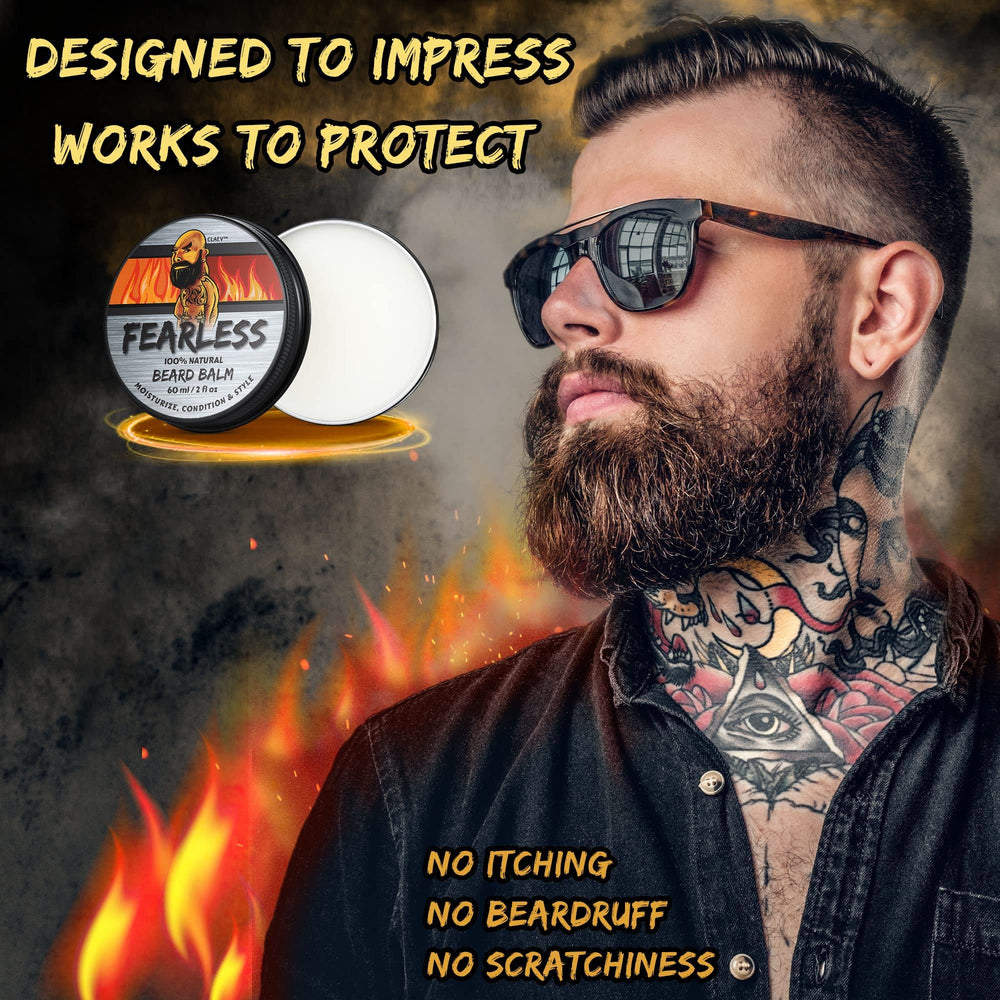 Claev Beard Balm ingredients close-up highlighting natural components.