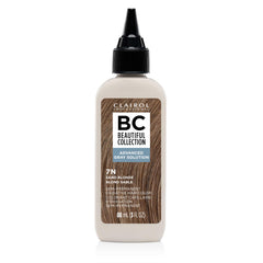 Clairol Professional Beautiful Collection Advanced Gray Solution 7N Sand Blonde bottle shows zero damage color