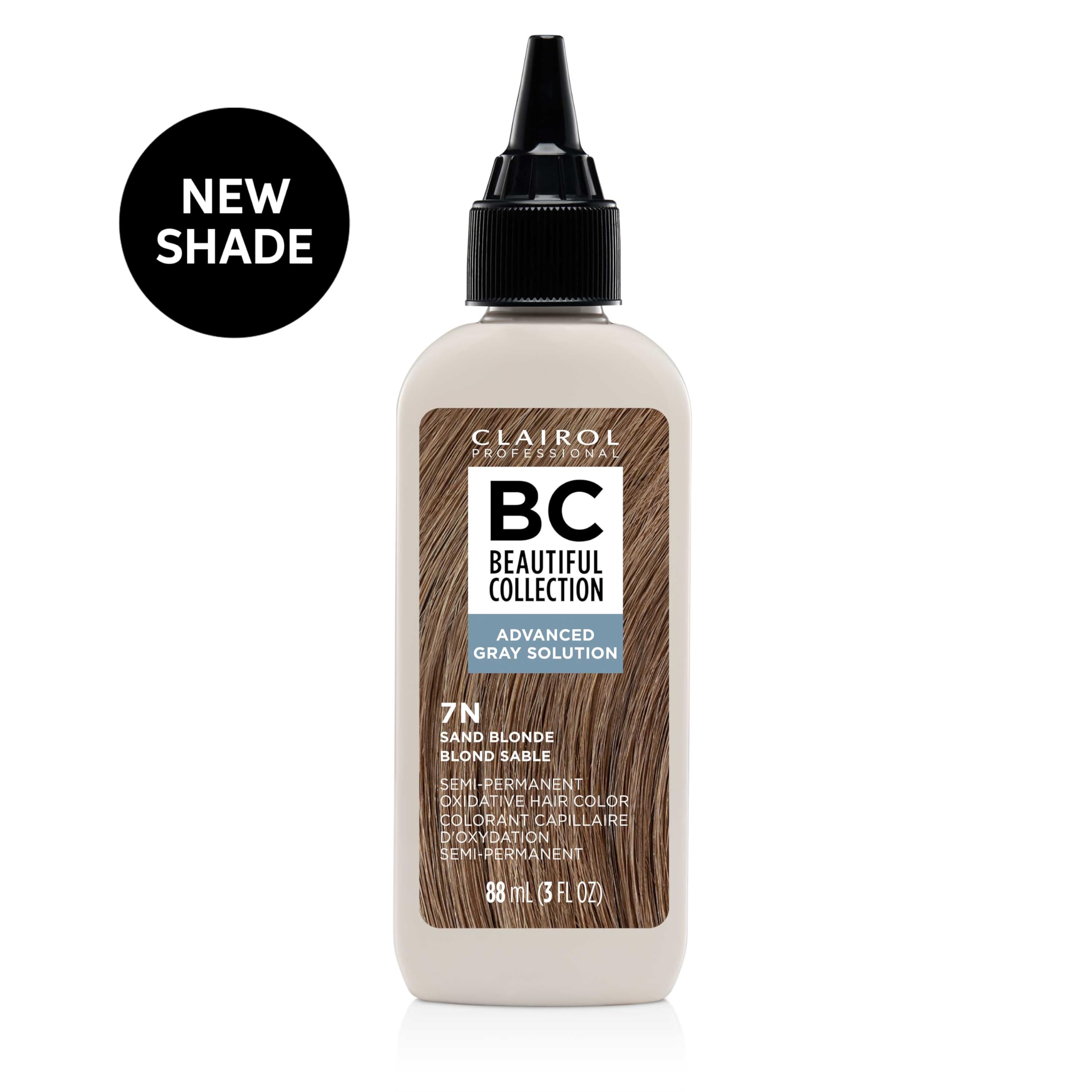 Clairol Professional Beautiful Collection Advanced Gray Solution box highlights ammonia- and peroxide-free formula