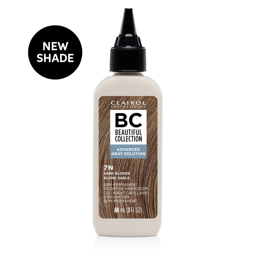 Clairol Professional Beautiful Collection Advanced Gray Solution box highlights ammonia- and peroxide-free formula