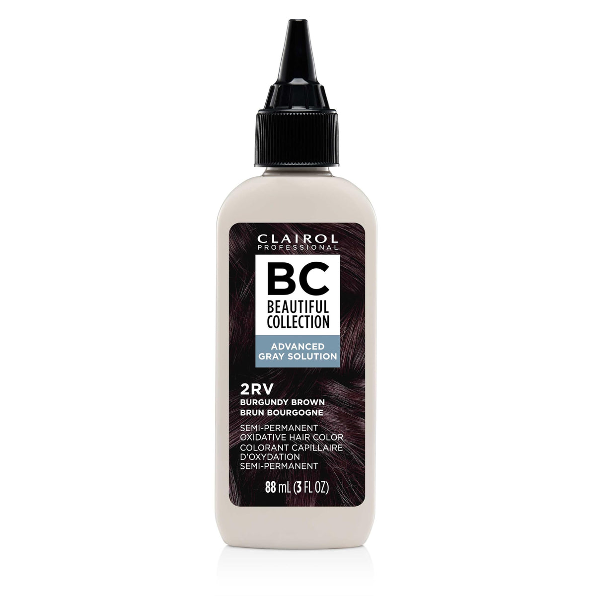 Clairol Beautiful Collection Gray Solution bottle for easy gray coverage and moisturized color.