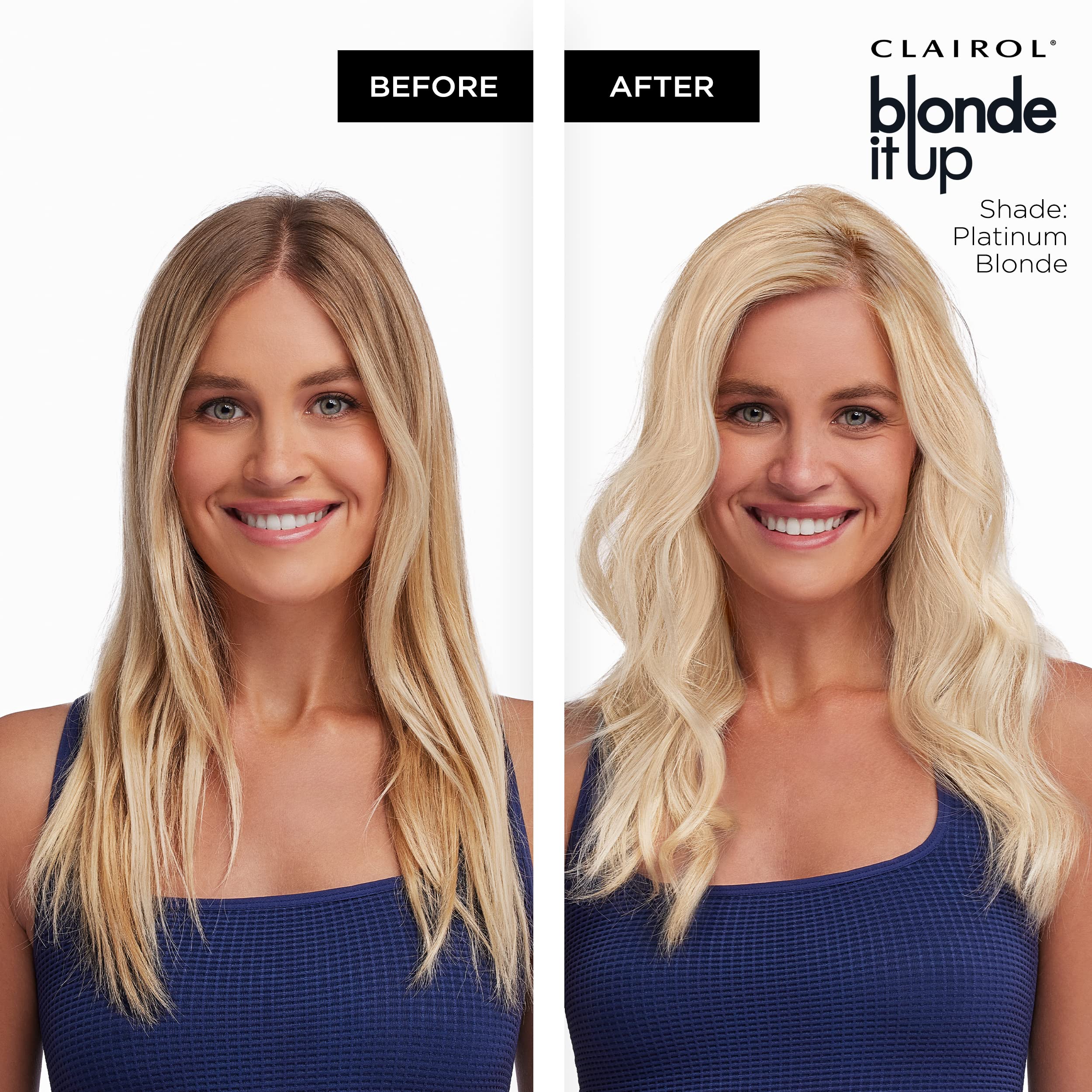 Clairol Blonde It Up Amino Lift technology graphic explains lift while protecting hair structure.