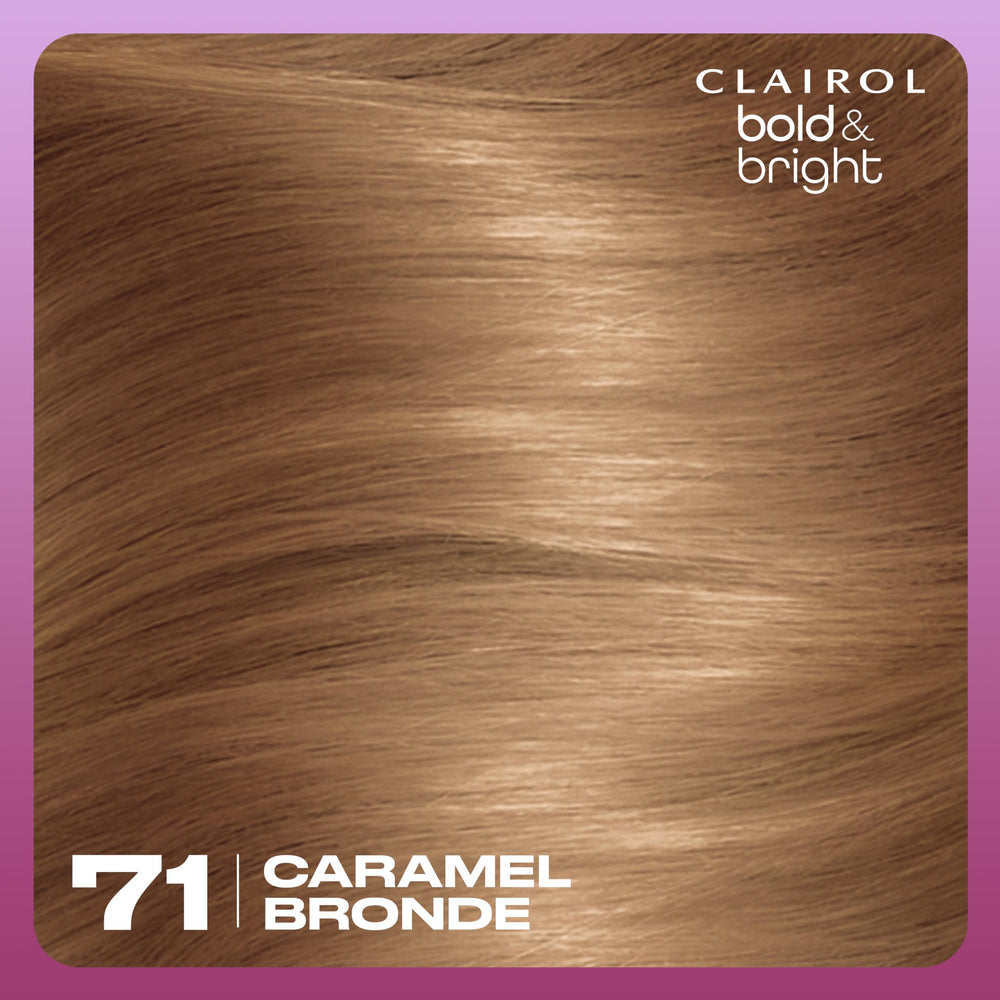 Before–after transformation with Clairol Bold & Bright