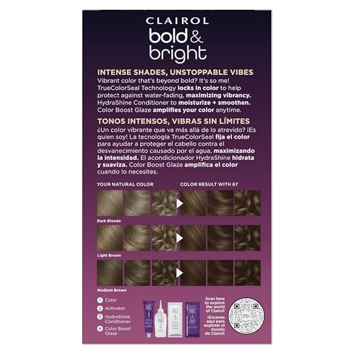 Clairol Bold and Bright chocolate color cream shown for even coverage