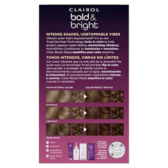 Clairol Bold and Bright chocolate color cream shown for even coverage