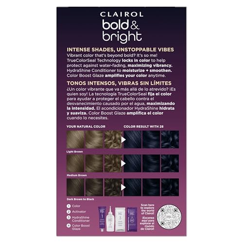 Clairol Bold & Bright dye bottle and activator for at home color