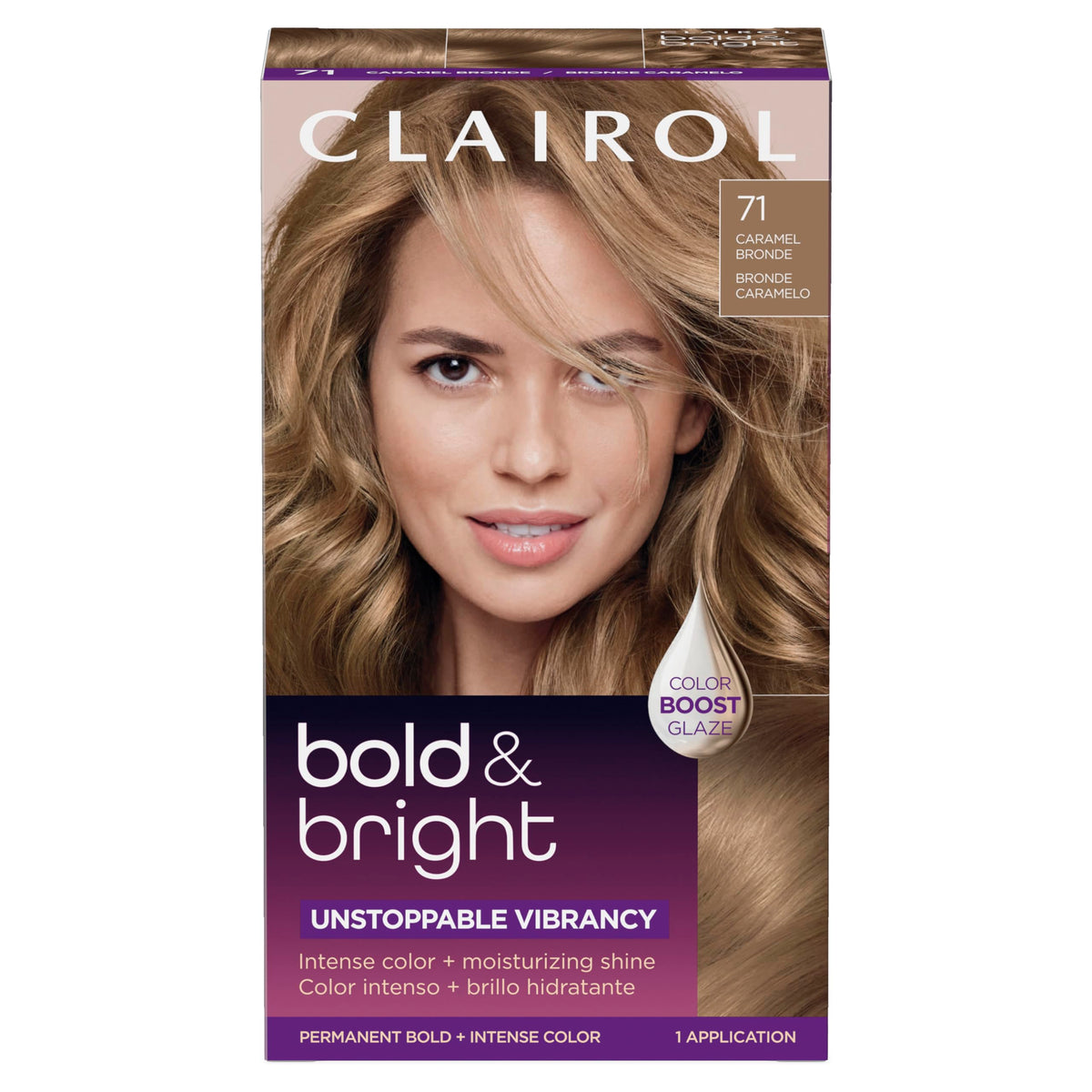 Clairol Bold & Bright permanent dye bottle ready for application