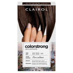 Clairol ColorStrong Barcelona shade swatches show multidimensional color options.