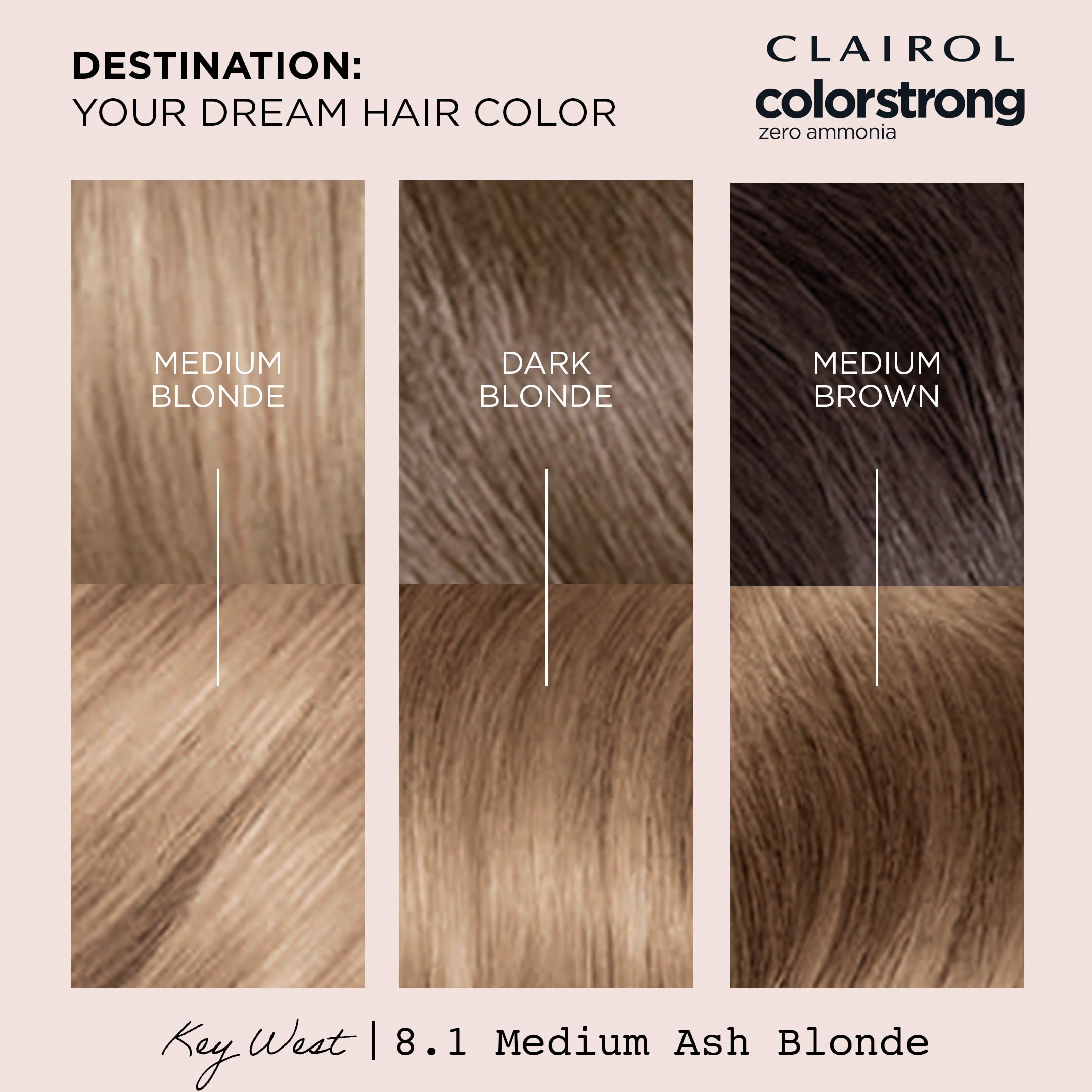 Clairol ColorStrong Key West shade pack evokes ocean-inspired blonde tones.