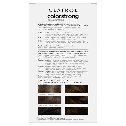 Clairol ColorStrong permanent color cream Toscana delivers multidimensional shade.