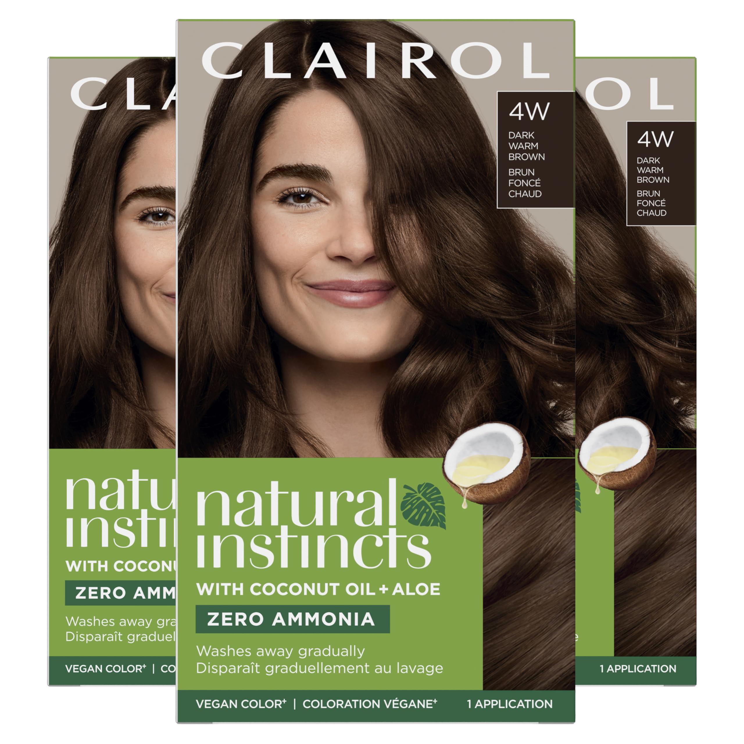 Clairol Natural Instincts 4W application kit for at-home color results.