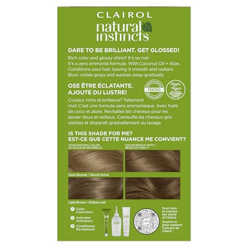 Clairol Natural Instincts 7 Dark Blonde activator vial for even color development