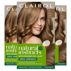 Clairol Natural Instincts 7 Dark Blonde color cream swatch for vibrant, gradual gray coverage