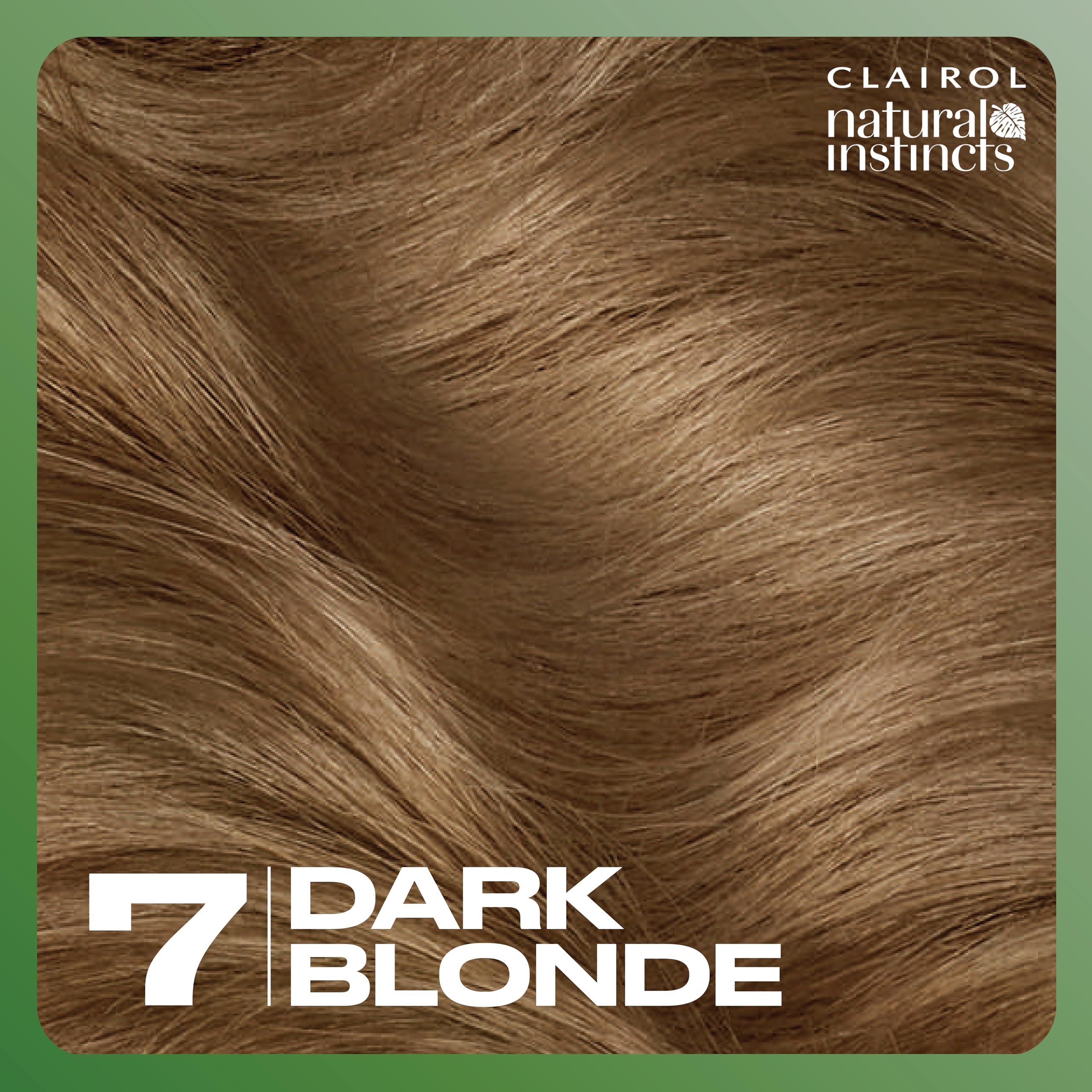Clairol Natural Instincts 7 Dark Blonde glossy finish on hair
