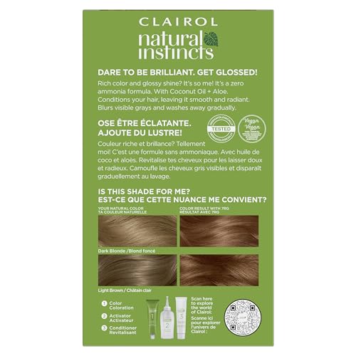 Clairol Natural Instincts 7RG box front highlighting vegan, semi-permanent color.