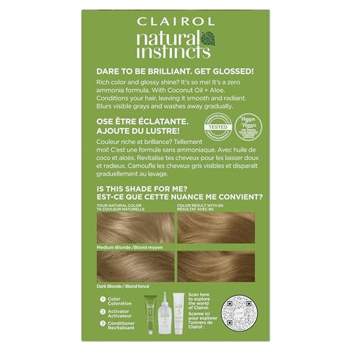 Clairol Natural Instincts activator bottle for even color development.
