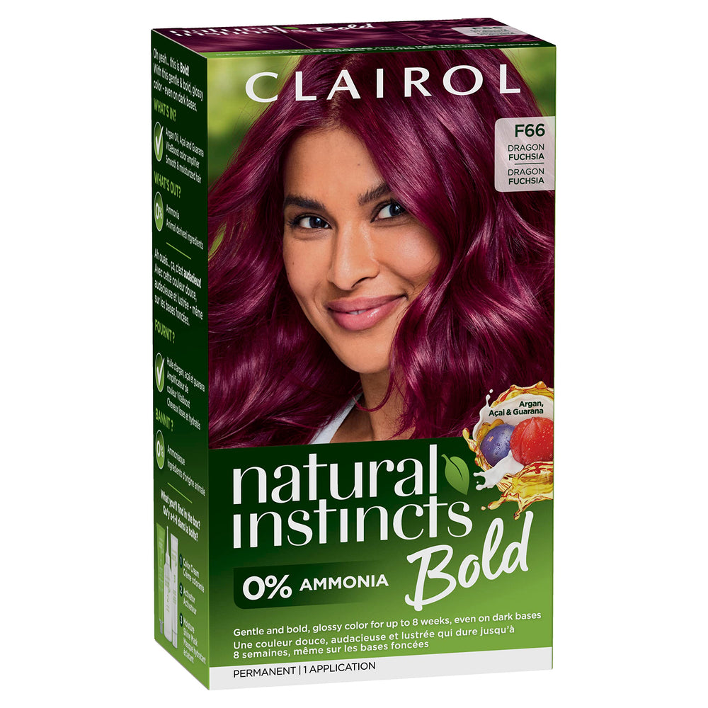 Clairol Natural Instincts Bold Dragon Fuchsia color cream for vibrant, long-lasting shade