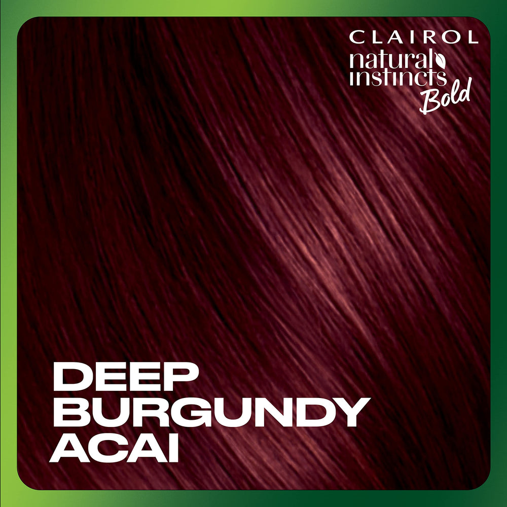 Clairol Natural Instincts Bold argan-oil acai-extract nourishes color-treated hair.