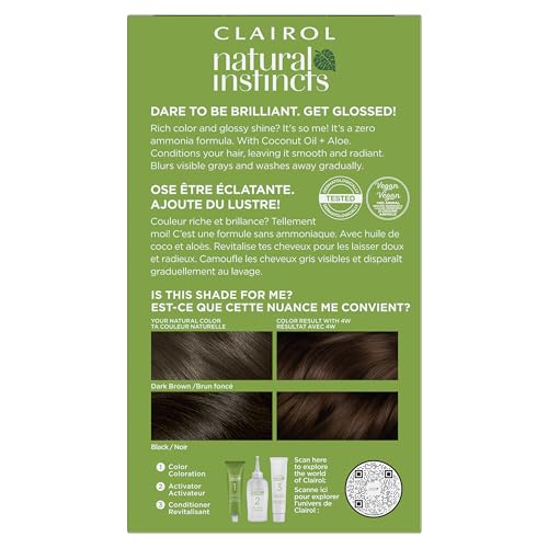 Clairol Natural Instincts color cream and activator ready to mix for rich shade.