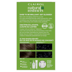 Clairol Natural Instincts color cream formula highlights zero ammonia for gentler color
